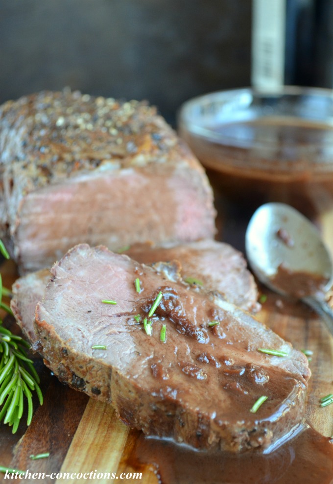 Roasted Beef Tenderloin with Red Wine DemiGlace Kitchen Concoctions