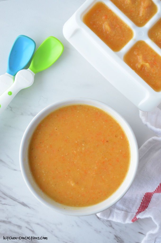 Homemade Baby Food Butternut Squash and Red Lentil Soup photo