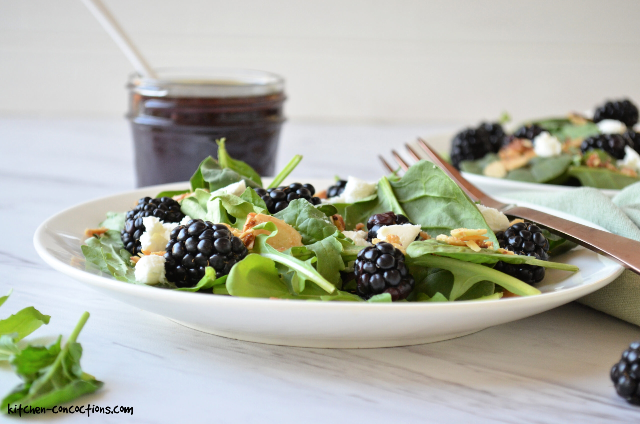 Blackberry Goat Cheese Salad with Blackberry Jam Vinaigrette Kitchen